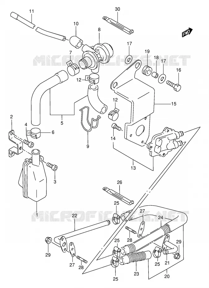 SYSTÈME DE RECYCLAGE GAZ D'ECHAPPEMENT (E18) Suzuki MOTO 600 INTRUDER 1995  VS600GLS(E2)
