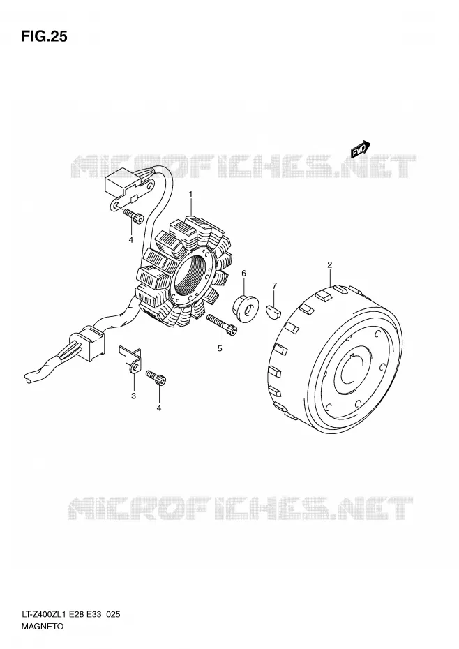 ALLUMAGE ROTOR - STATOR Suzuki QUAD 400 QUADSPORT 2011  LT-Z400L1(E28/E33)