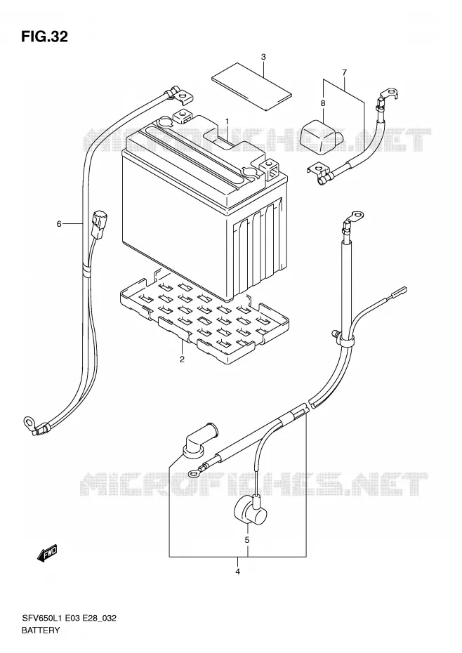 BATTERIE (SFV650AL1 E28) Suzuki MOTO 650 GLADIUS 2011  SFV650AL1(E3/E28)