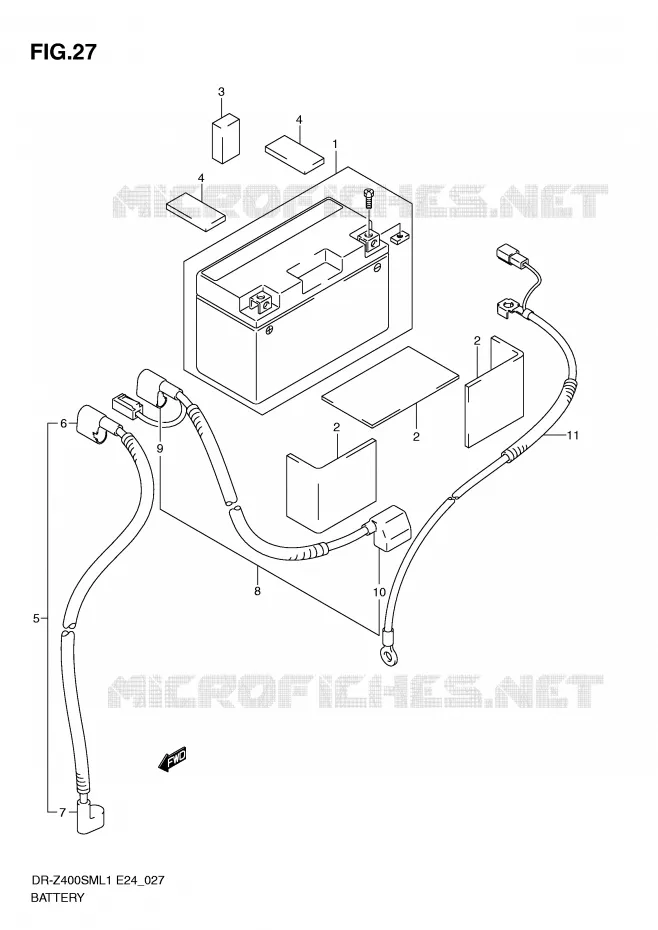 BATTERIE Suzuki MOTO 400 DR-Z 2011  DR-Z400SML1(E24)