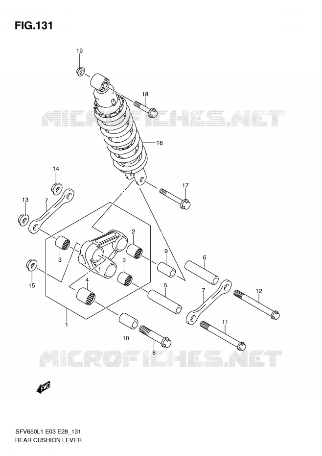 BIELLETTE DE SUSPENSION ARRIERE (SFV650AL1 E28) Suzuki MOTO 650 GLADIUS 2011  SFV650AL1(E3/E28)