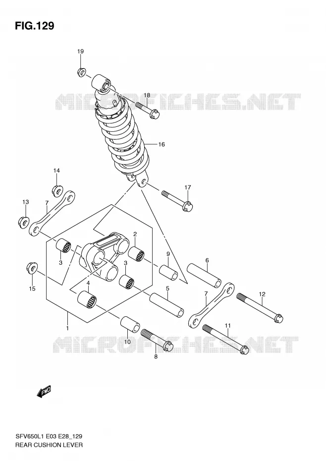 BIELLETTE DE SUSPENSION ARRIERE (SFV650L1 E3) Suzuki MOTO 650 GLADIUS 2011  SFV650L1(E3/E28)