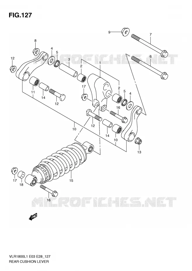 BIELLETTE DE SUSPENSION ARRIERE (VLR1800TL1 E28) Suzuki MOTO 1800 BOULEVARD 2011  VLR1800TL1(E3/E28)