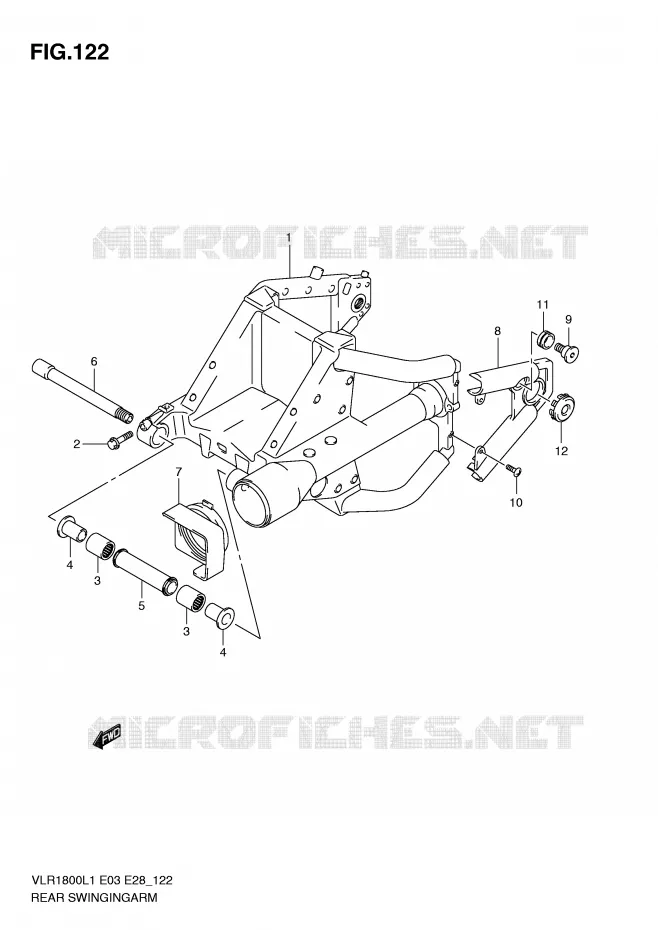 BRAS OSCILLANT ARRIERE Suzuki MOTO 1800 INTRUDER 2011  VLR1800L1(E3/E28)