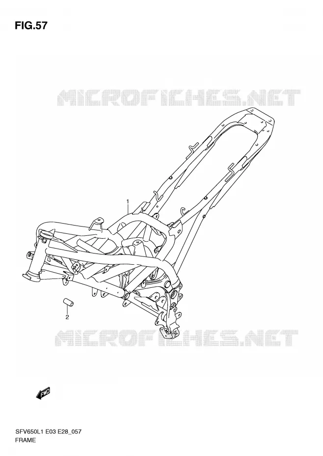 CADRE (SFV650AL1 E33) Suzuki MOTO 650 GLADIUS 2011  SFV650L1(E3/E28)