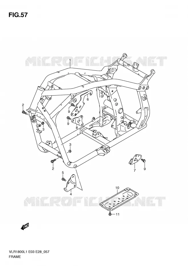 CADRE Suzuki MOTO 1800 BOULEVARD 2011  VLR1800TL1(E3/E28)
