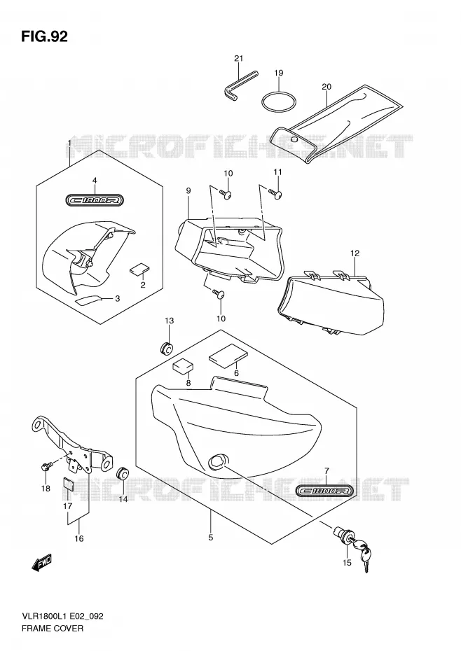 CARENAGES (VLR1800UFL1 E19) Suzuki MOTO 1800 INTRUDER 2011  VLR1800TL1(E2)