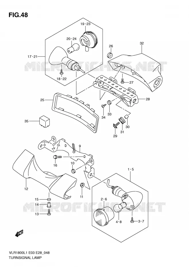 CLIGNOTANTS Suzuki MOTO 1800 BOULEVARD 2011  VLR1800TL1(E3/E28)