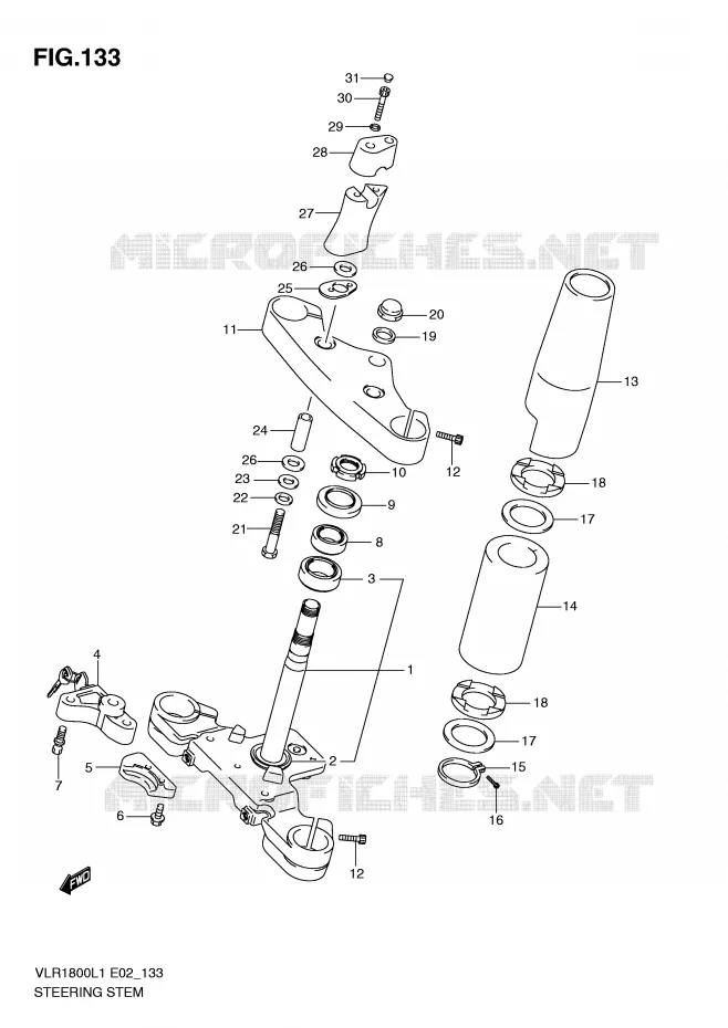 COLONNE DE DIRECTION Suzuki MOTO 1800 INTRUDER 2011  VLR1800UFL1(E2)