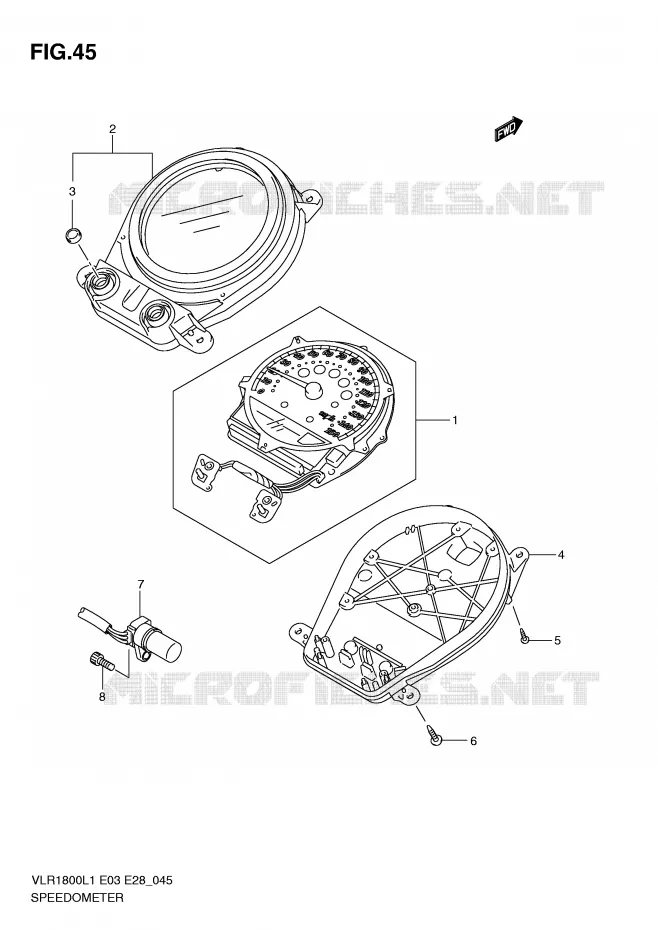 COMPTEUR (VLR1800TL1 E28) Suzuki MOTO 1800 BOULEVARD 2011  VLR1800TL1(E3/E28)