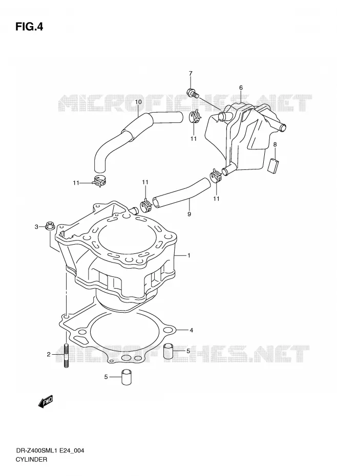 CYLINDRE Suzuki MOTO 400 DR-Z 2011  DR-Z400SML1(E24)
