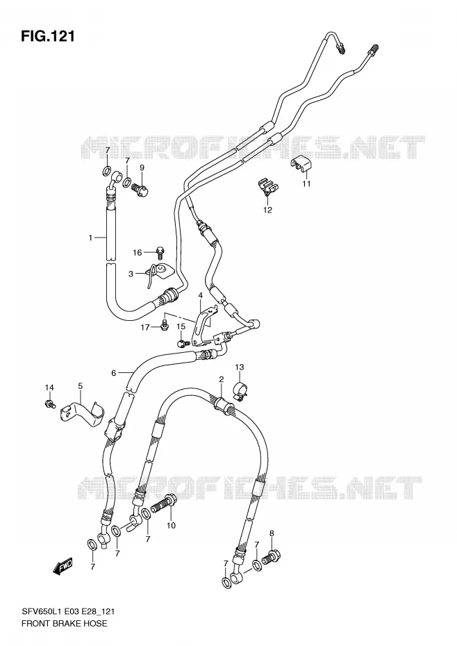 DURITE DE FREIN AVANT (SFV650AL1 E33) Suzuki MOTO 650 GLADIUS 2011  SFV650L1(E3/E28)