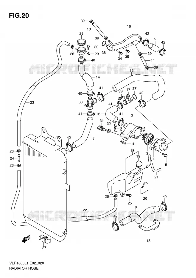 DURITE DE RADIATEUR Suzuki MOTO 1800 INTRUDER 2011  VLR1800L1(E2)