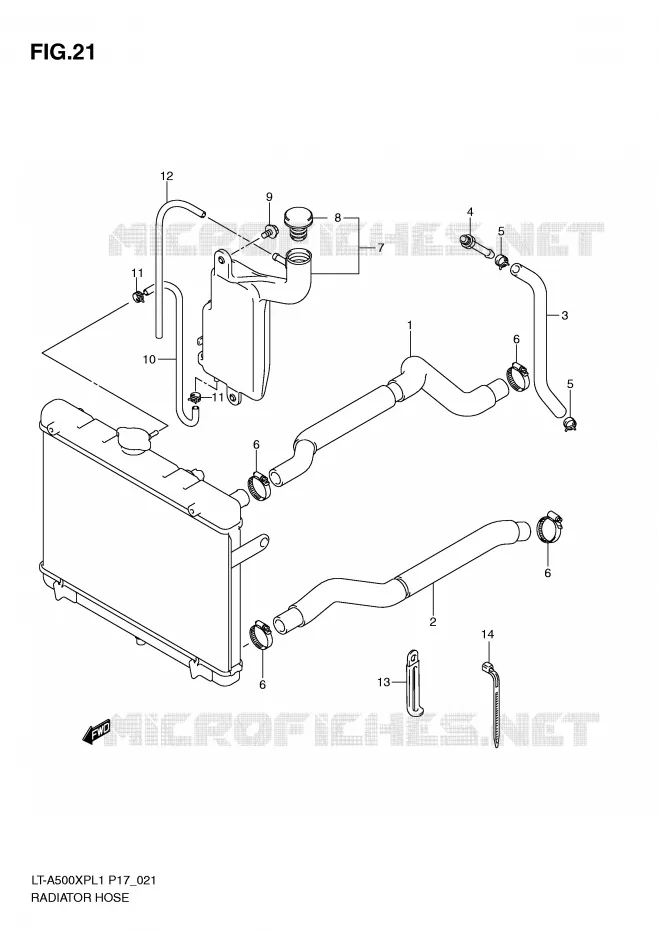 DURITE DE RADIATEUR Suzuki QUAD 500 KINGQUAD 2011  LT-A500XPL1(P17)