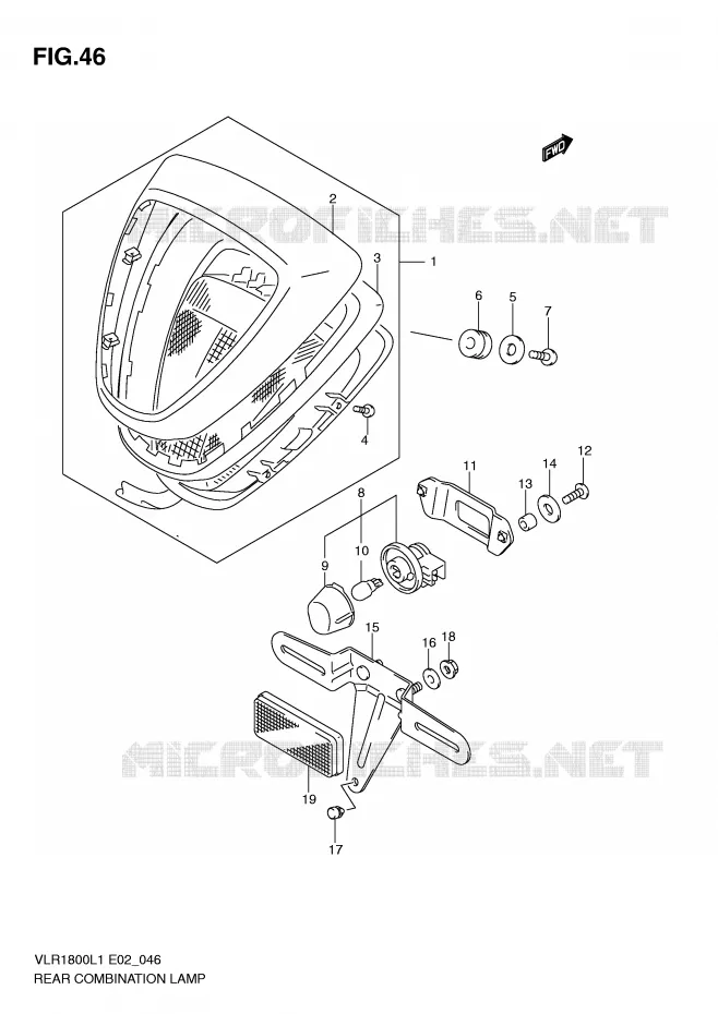 FEU ARRIERE (VLR1800L1 E2) Suzuki MOTO 1800 INTRUDER 2011  VLR1800TL1(E2)