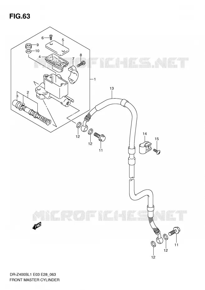 MAITRE CYLINDRE AVANT Suzuki MOTO 400 DR-Z 2011  DR-Z400SL1(E3/E28)