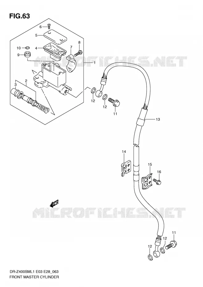 MAITRE CYLINDRE AVANT Suzuki MOTO 400 DR-Z 2011  DR-Z400SML1(E3/E28)
