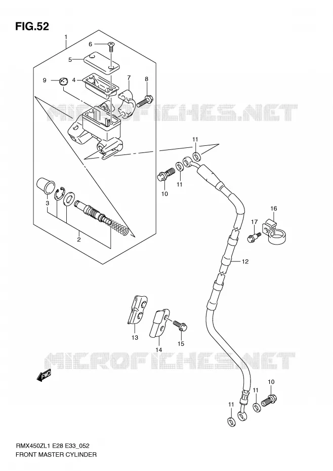 MAITRE CYLINDRE AVANT Suzuki MOTO 450 RMX-Z 2011  RMX450ZL1(E28/E33)