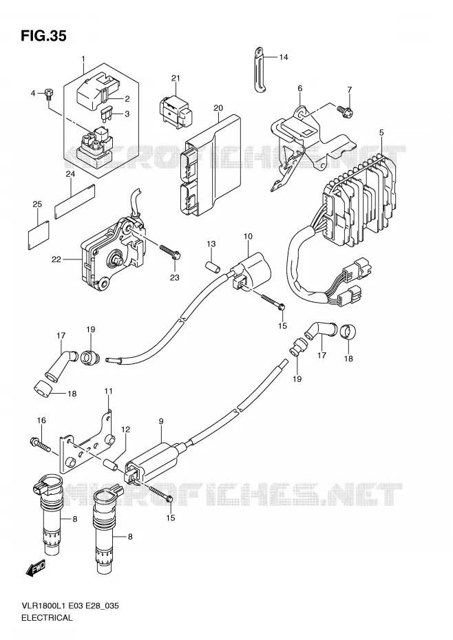 PARTIE ELECTRIQUE (VLR1800L1 E3) Suzuki MOTO 1800 BOULEVARD 2011  VLR1800TL1(E3/E28)