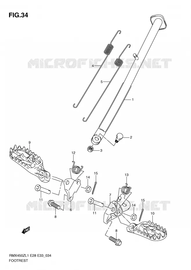 REPOSE PIED Suzuki MOTO 450 RMX-Z 2011  RMX450ZL1(E28/E33)