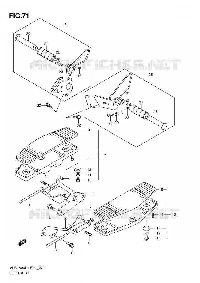 REPOSE PIEDS (VLR1800UFL1 E19) Suzuki MOTO 1800 INTRUDER 2011  VLR1800UFL1(E2)