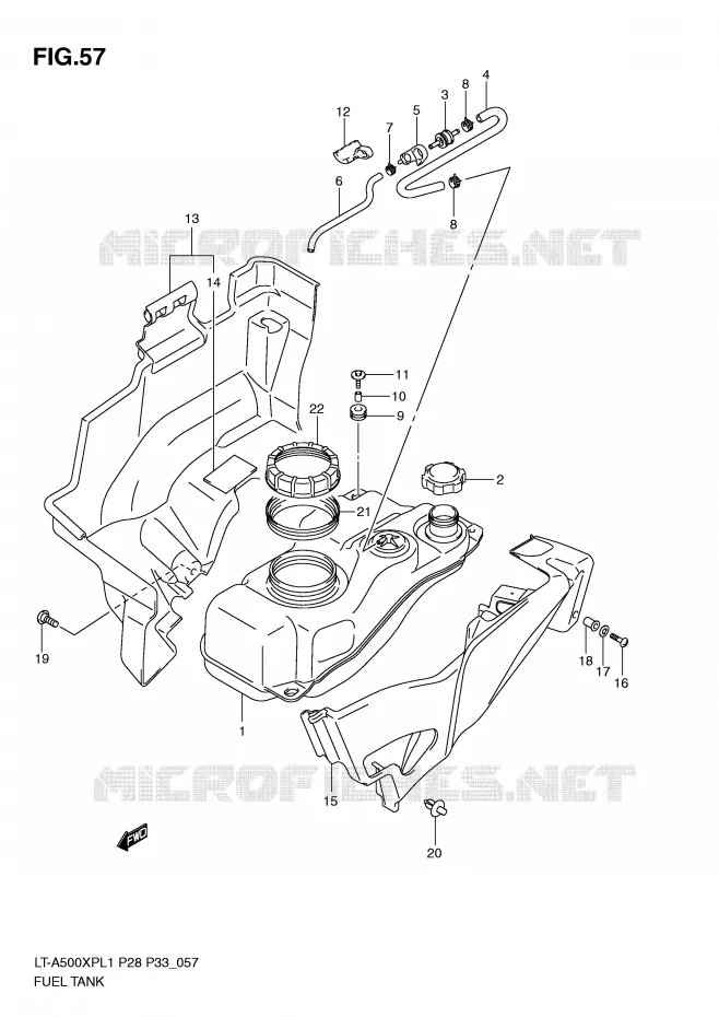 RESERVOIR D'ESSENCE Suzuki QUAD 500 KINGQUAD 2011  LT-A500XPZL1(P28/P33)