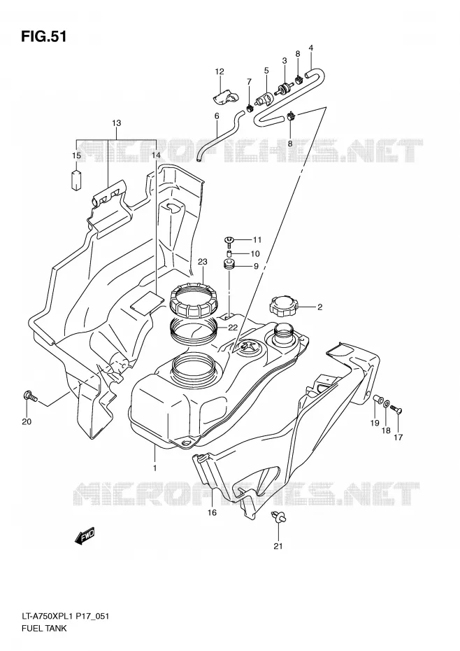 RESERVOIR D'ESSENCE Suzuki QUAD 750 KINGQUAD 2011  LT-A750XPL1(P17)