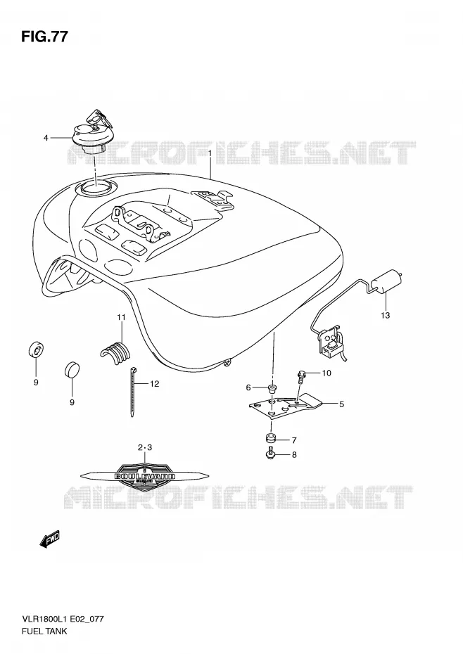 RESERVOIR D'ESSENCE (VLR1800TL1 E24) Suzuki MOTO 1800 INTRUDER 2011  VLR1800TL1(E2)