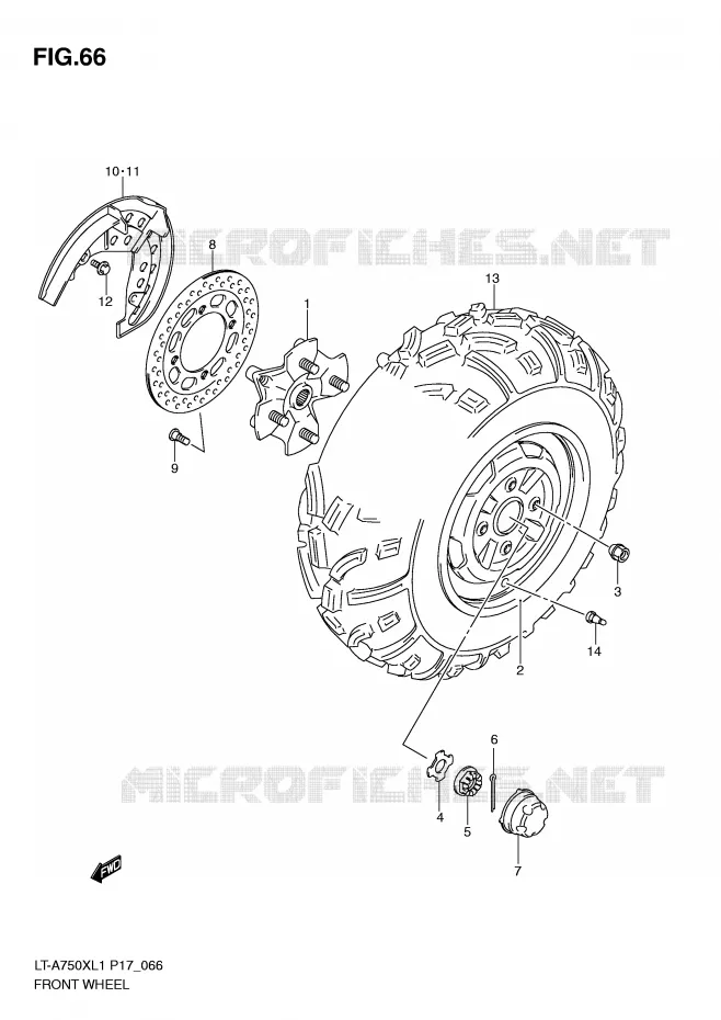 ROUE AVANT Suzuki QUAD 750 KINGQUAD 2011  LT-A750XL1(P17)