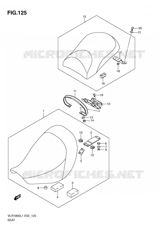 SELLE (VLR1800L1 E2) Suzuki MOTO 1800 INTRUDER 2011  VLR1800L1(E2)