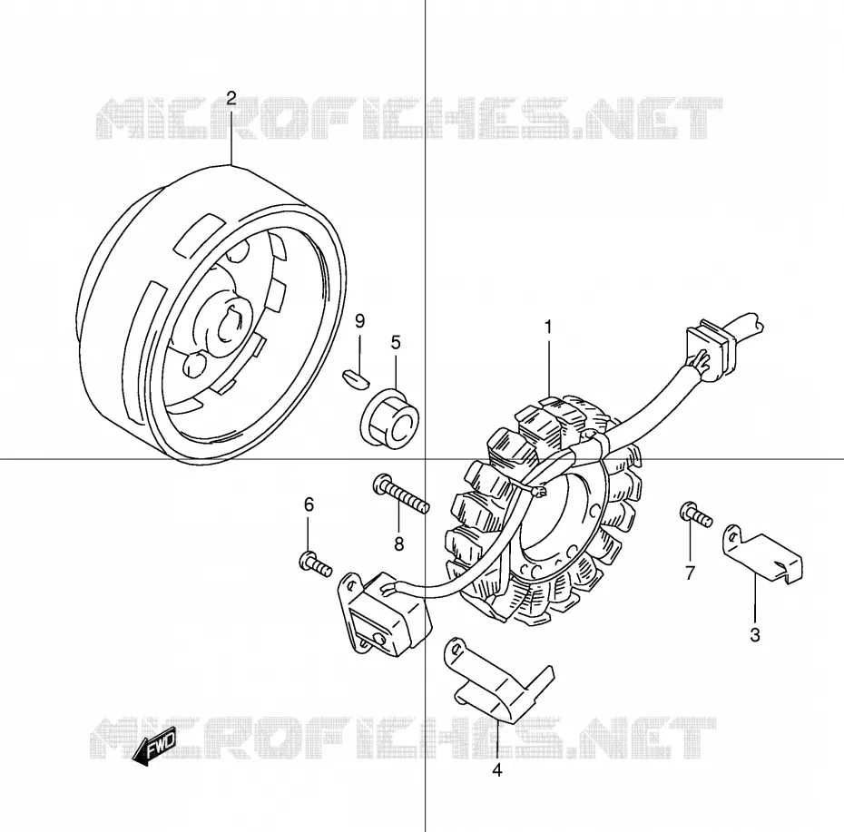 ALLUMAGE ROTOR - STATOR Suzuki MOTO 250 DR 1998  DR250RW(E24)