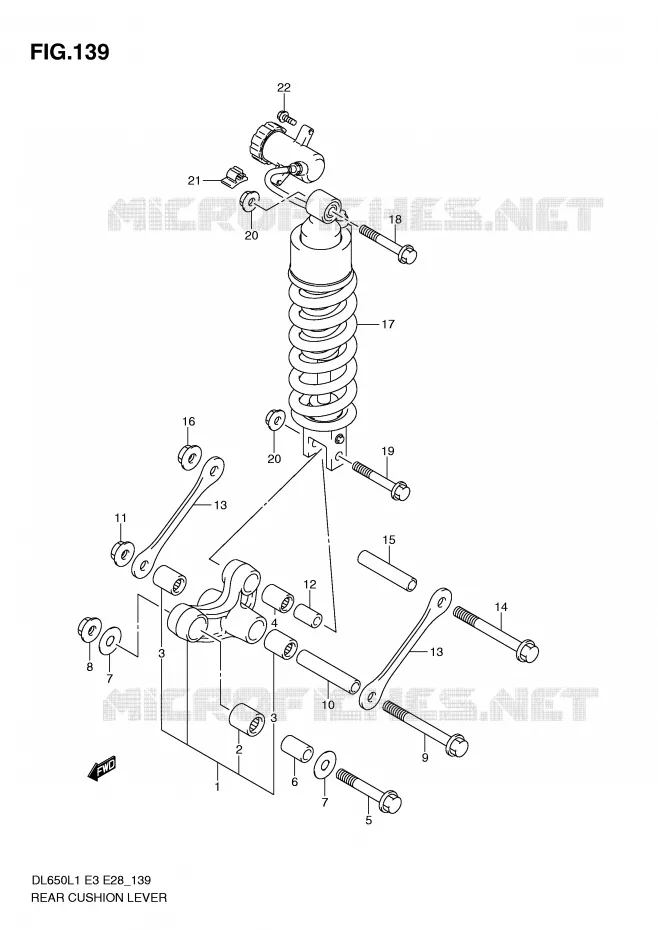 BIELLETTE DE SUSPENSION ARRIERE (DL650AL1 E3) Suzuki MOTO 650 V-STROM 2011  DL650L1(E3)