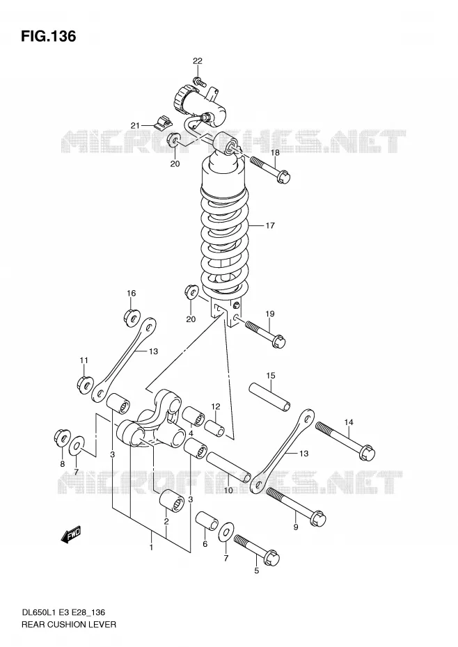 BIELLETTE DE SUSPENSION ARRIERE (DL650L1 E3) Suzuki MOTO 650 V-STROM 2011  DL650L1(E3)