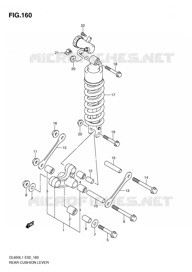 BIELLETTE DE SUSPENSION ARRIERE Suzuki MOTO 650 V-STROM 2011  DL650AUEL1(E2)