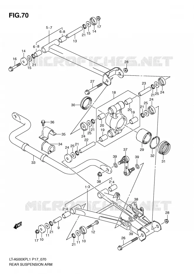 BRAS SUSPENSION ARRIERE Suzuki QUAD 500 KINGQUAD 2011  LT-A500XPL1(P17)