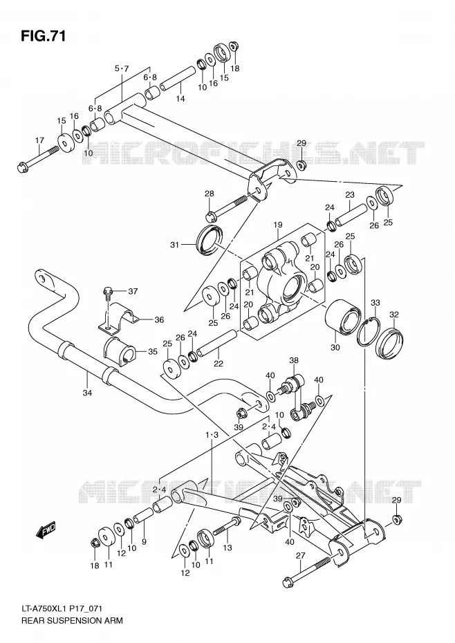 BRAS SUSPENSION ARRIERE Suzuki QUAD 750 KINGQUAD 2011  LT-A750XL1(P17)