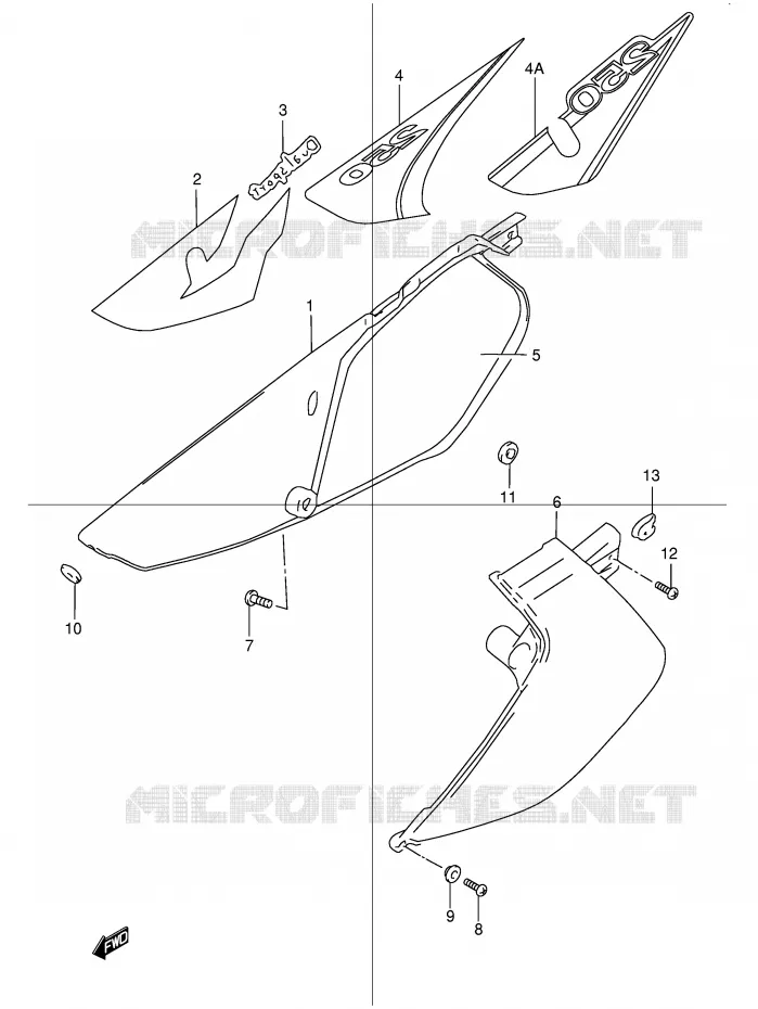 CARENAGES ARRIERE Suzuki MOTO 250 DR 1998  DR250RW(E24)
