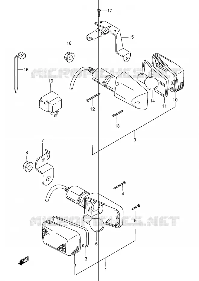 CLIGNOTANTS Suzuki MOTO 250 DR 1998  DR250RW(E24)