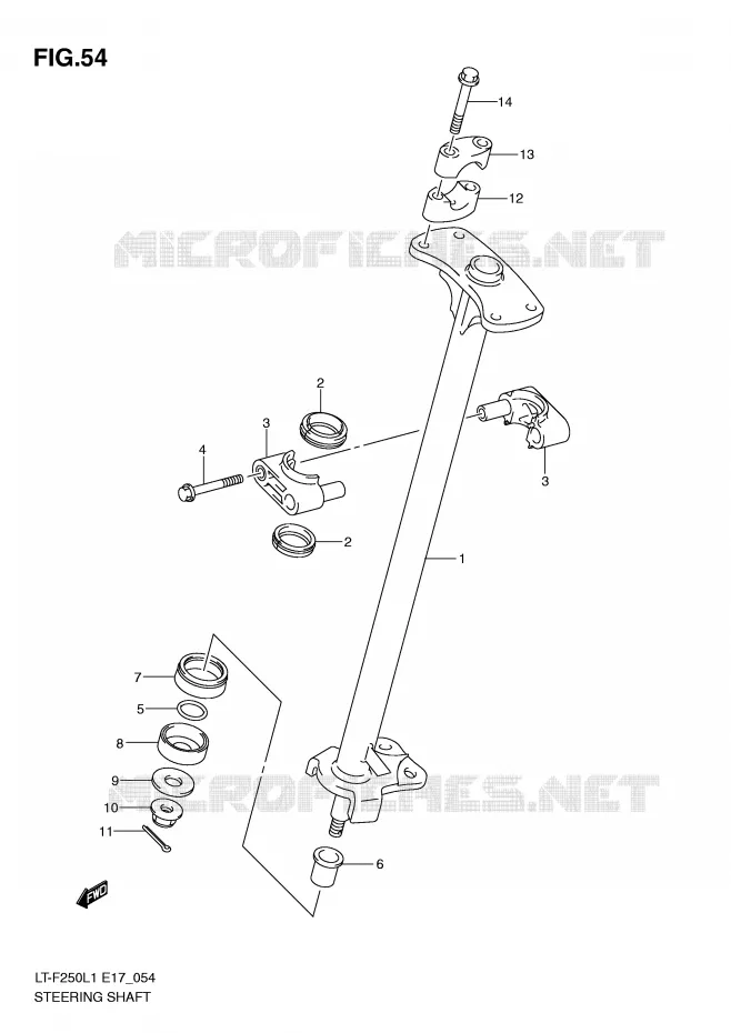 COLONNE DE DIRECTION Suzuki QUAD 250 OZARK 2011  LT-F250L1(E17)