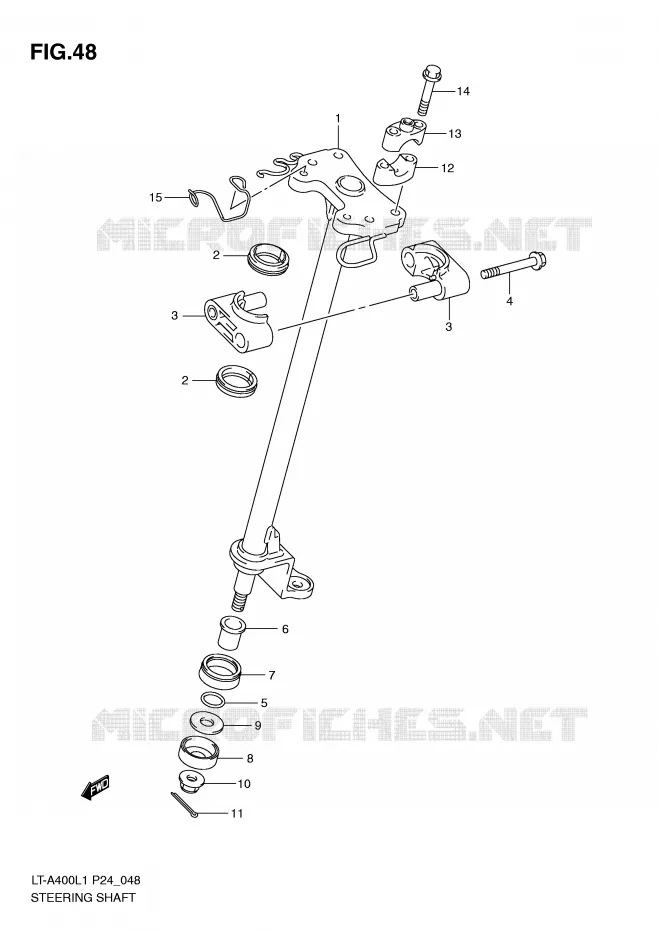 COLONNE DE DIRECTION Suzuki QUAD 400 KINGQUAD 2011  LT-A400L1(P24)