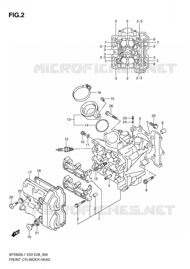 CULASSE AVANT Suzuki MOTO 650 GLADIUS 2011  SFV650L1(E3/E28)