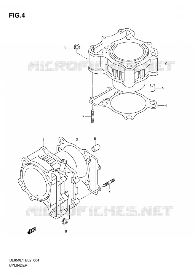 CYLINDRE Suzuki MOTO 650 V-STROM 2011  DL650AUEL1(E2)