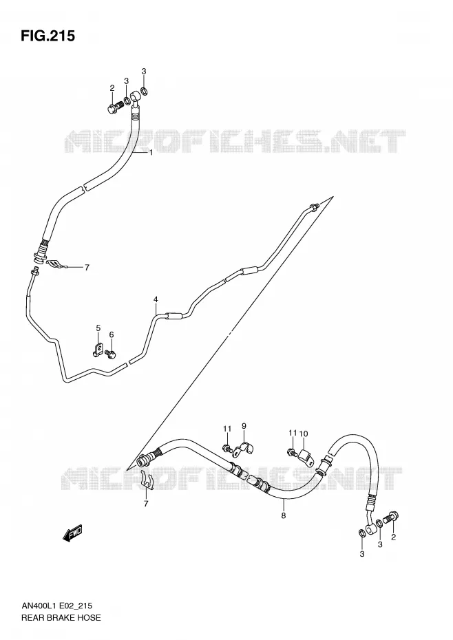DURITE DE FREIN ARRIERE (AN400L1 E19) Suzuki SCOOTER 400 BURGMAN 2011  AN400L1(E2)