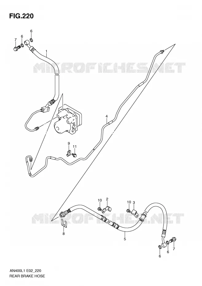 DURITE DE FREIN ARRIERE (AN400ZAL1 E2) Suzuki SCOOTER 400 BURGMAN 2011  AN400L1(E2)