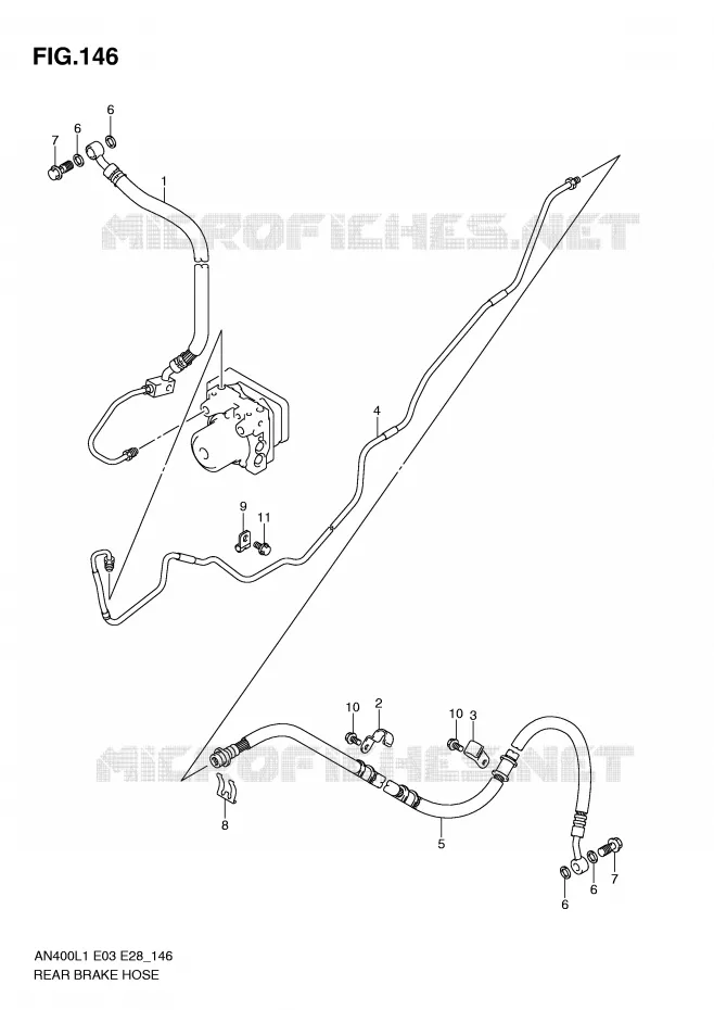 DURITE DE FREIN ARRIERE(AN400ZAL1 E33) Suzuki SCOOTER 400 BURGMAN 2011  AN400ZAL1(E3/E28)