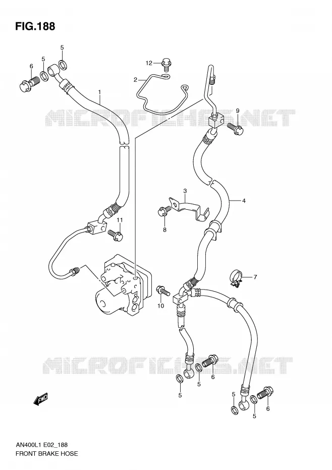 DURITE DE FREIN AVANT (AN400AL1 E24) Suzuki SCOOTER 400 BURGMAN 2011  AN400AL1(E2)