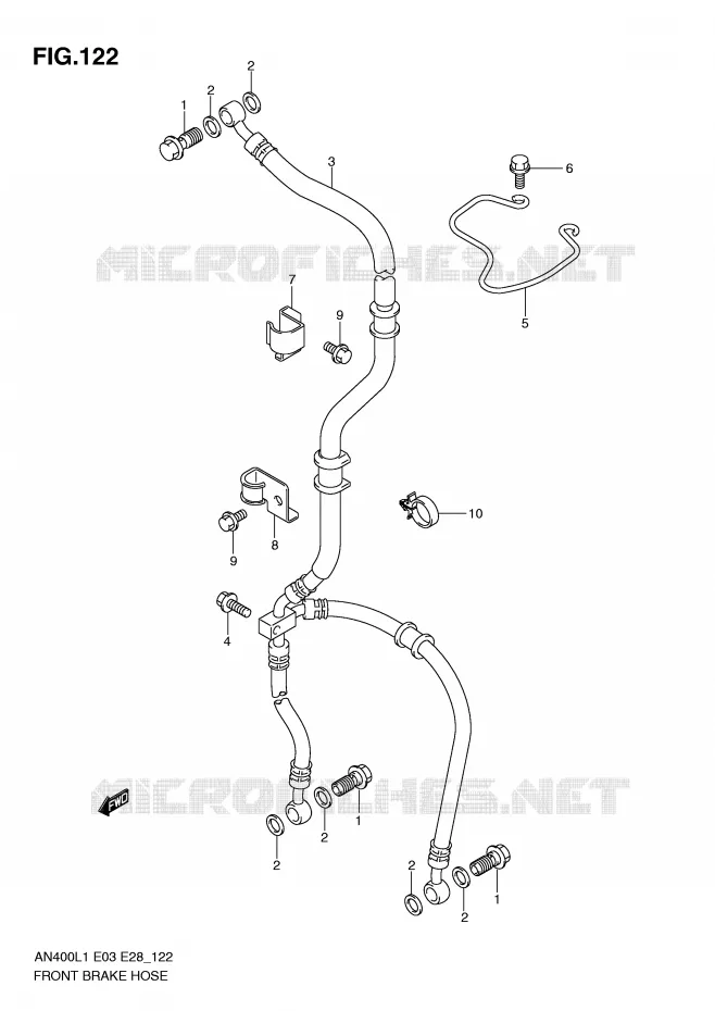 DURITE DE FREIN AVANT (AN400L1 E3) Suzuki SCOOTER 400 BURGMAN 2011  AN400L1(E3/E28)