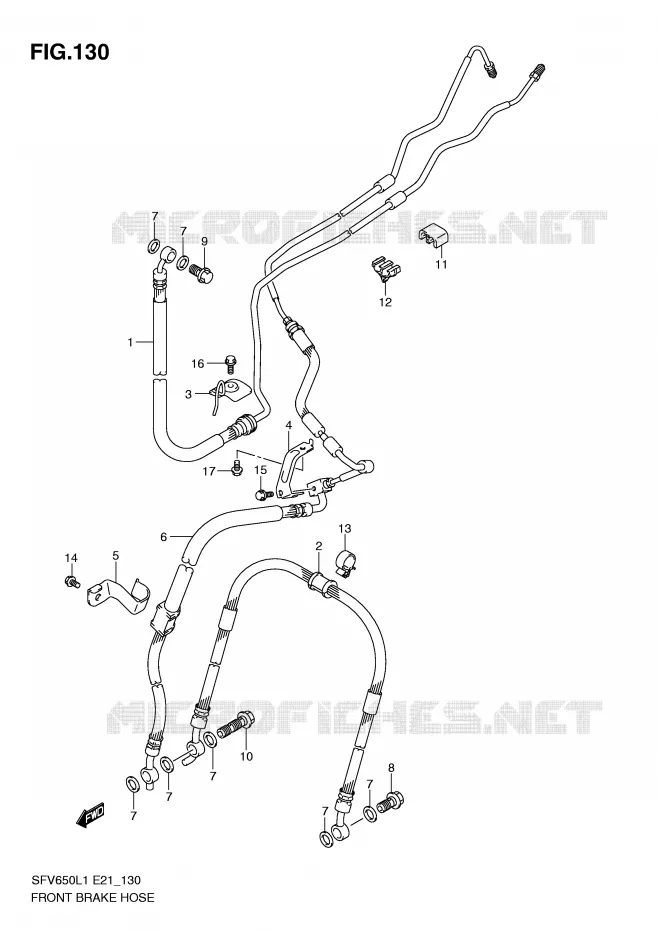 DURITE DE FREIN AVANT (SFV650UAL1 E21) Suzuki MOTO 650 GLADIUS 2011  SFV650UAL1(E21)