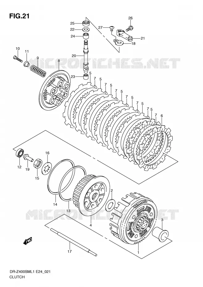 EMBRAYAGE Suzuki MOTO 400 DR-Z 2011  DR-Z400SML1(E24)
