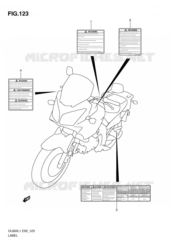 ETIQUETTE (DL650L1 E24) Suzuki MOTO 650 V-STROM 2011  DL650AL1(E2)